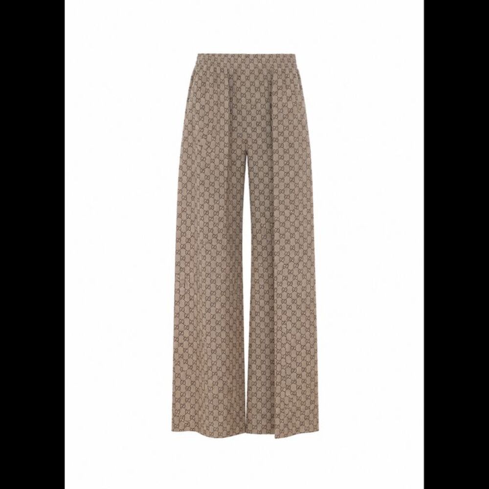 Gucci Women Gg Print Silk Leisure Pants